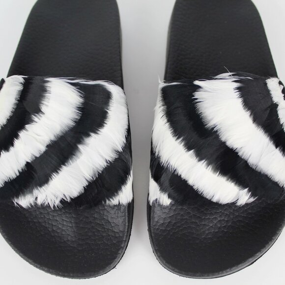 NEW VALENTINO Feather Slides Sandals | Bold Zebra Look for Resort & Lounge Wear - Picture 10 of 15